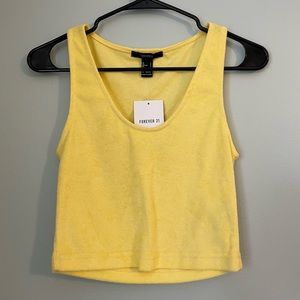 Yellow Forever21 tank crop top.